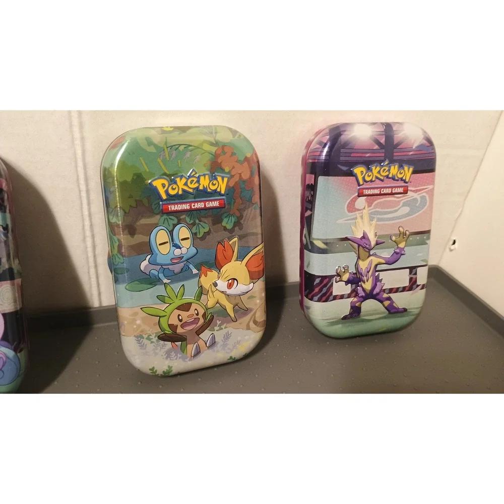 Pokemon Mini Tin Collection Multicolor Good 5 Tins Cards Coin Lot